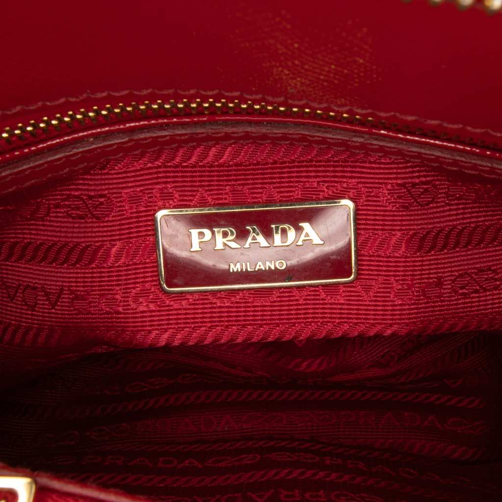 Prada Small Saffiano Vernice Promenade Satchel - 5