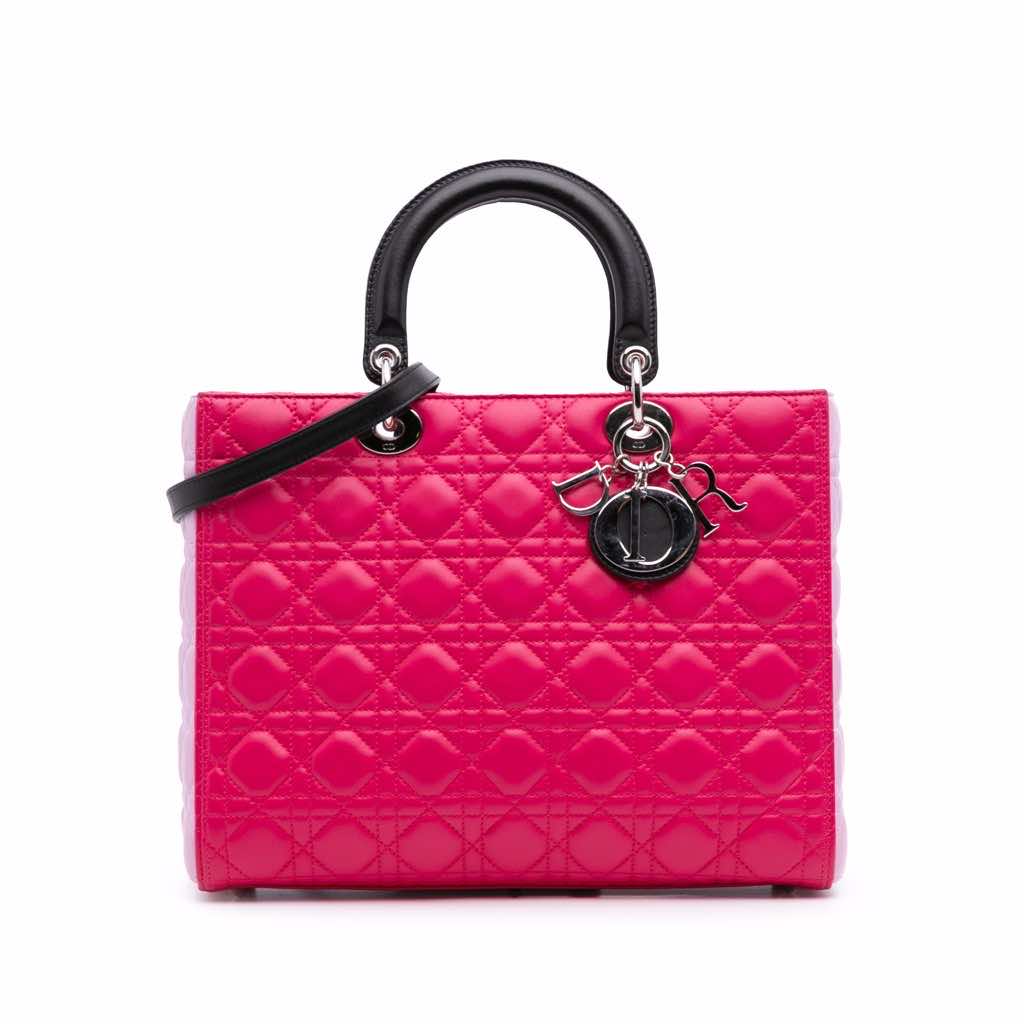 Dior Large Tricolor Lambskin Cannage Lady Dior