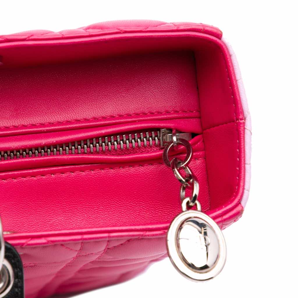 Dior Large Tricolor Lambskin Cannage Lady Dior - Detail 2