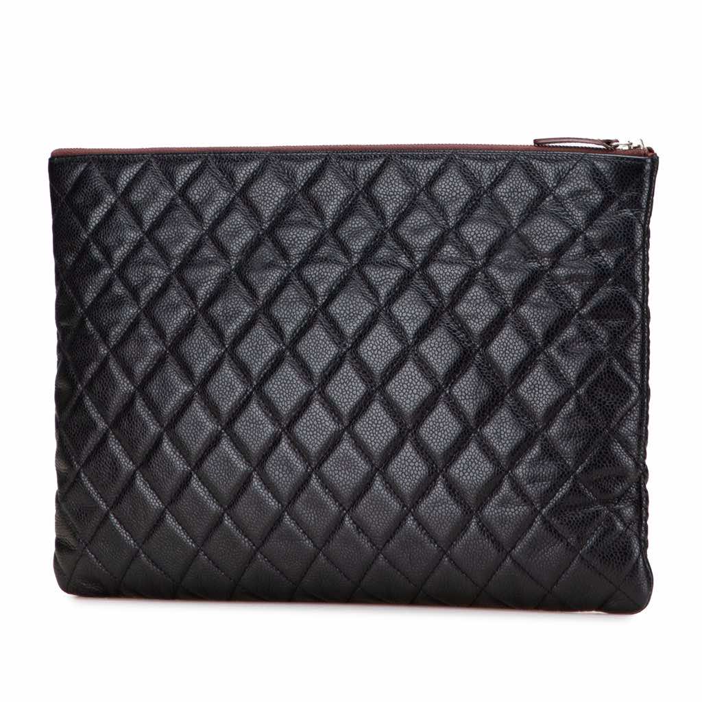 Chanel Large Quilted Caviar O Case Clutch - 2