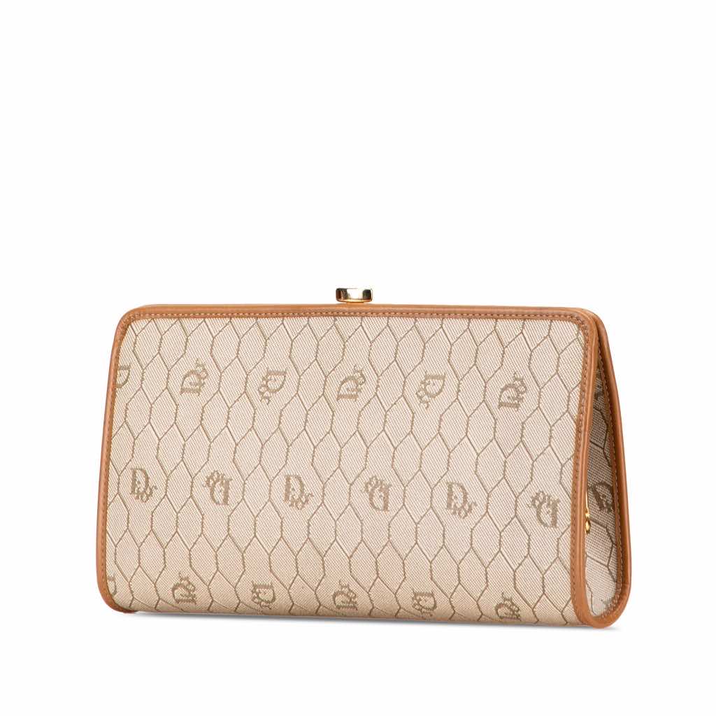 Dior Honeycomb Coated Canvas Clutch - Back view