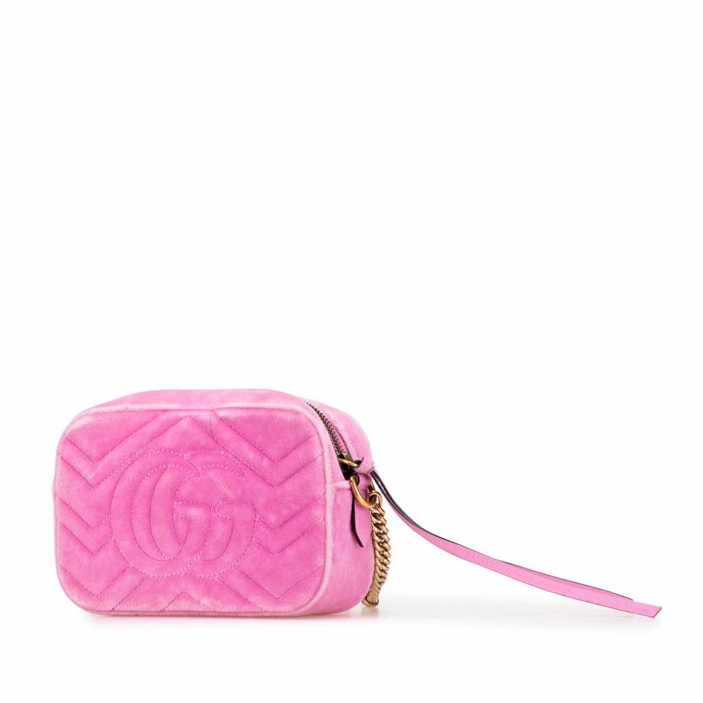 Gucci Mini GG Marmont Crystal Embellished Matelasse Velvet Crossbody - Back view
