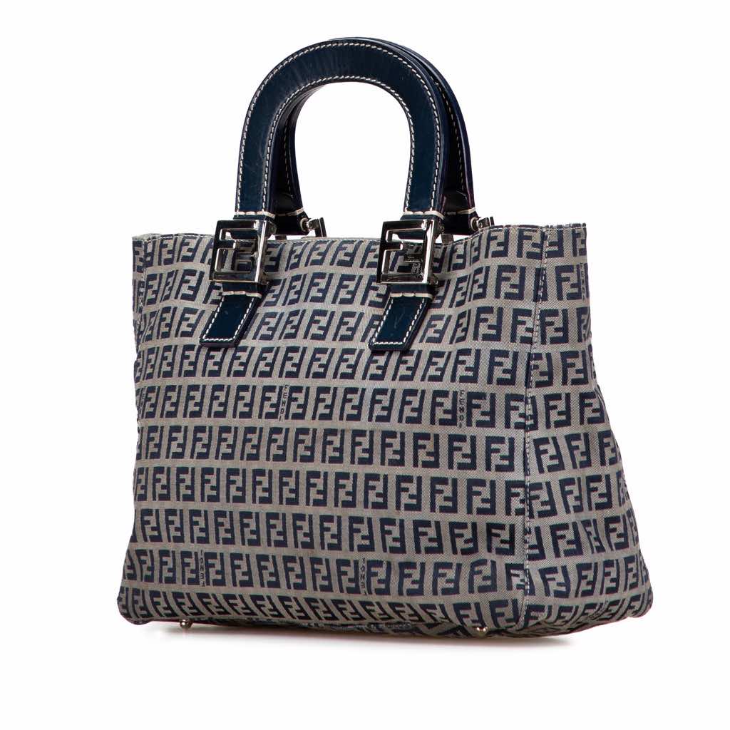 Fendi Small Zucchino Canvas Twins Tote - Back view