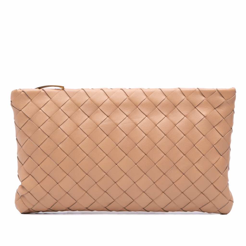 Bottega Veneta Small Nappa Intrecciato Zip Pouch