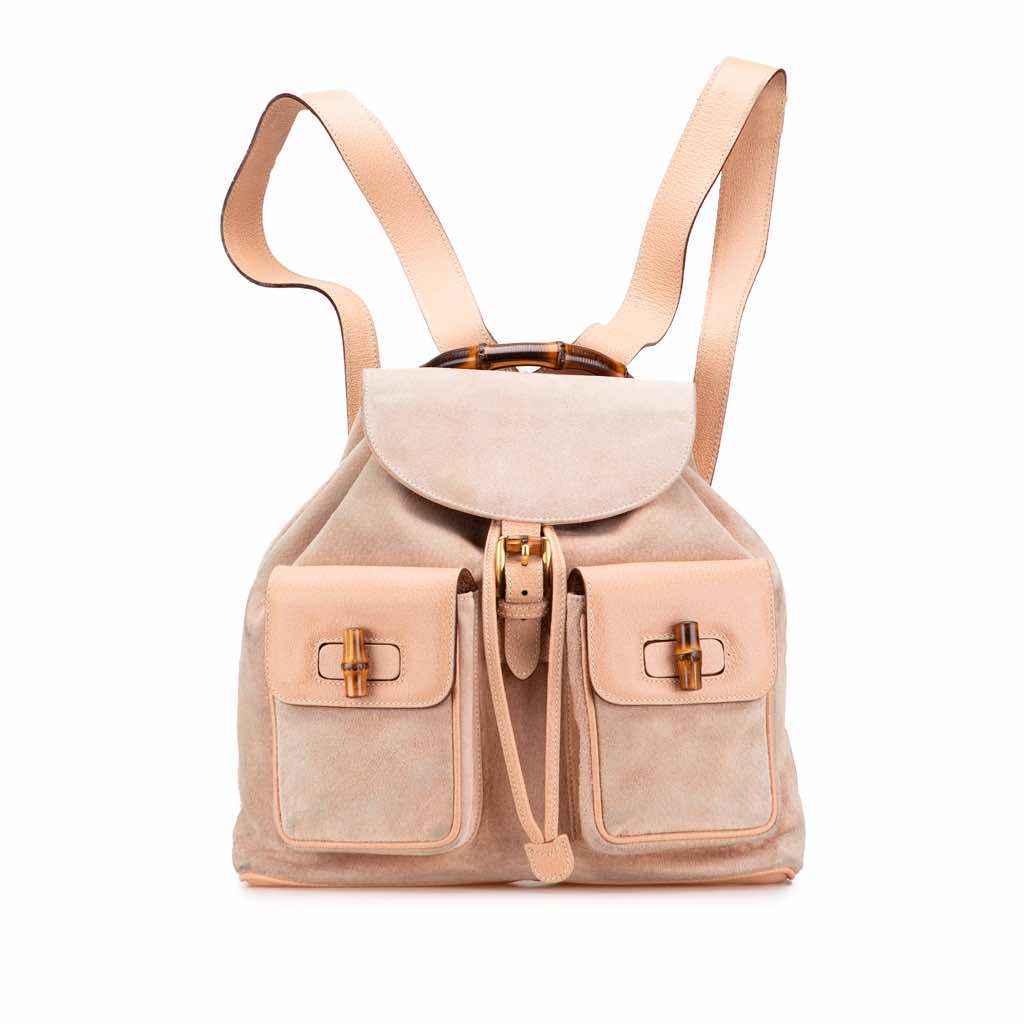 Gucci Suede Bamboo Backpack
