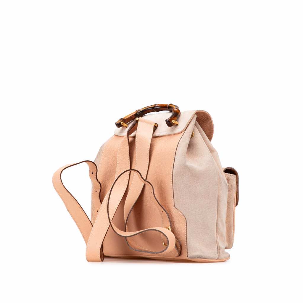 Gucci Suede Bamboo Backpack - Back view