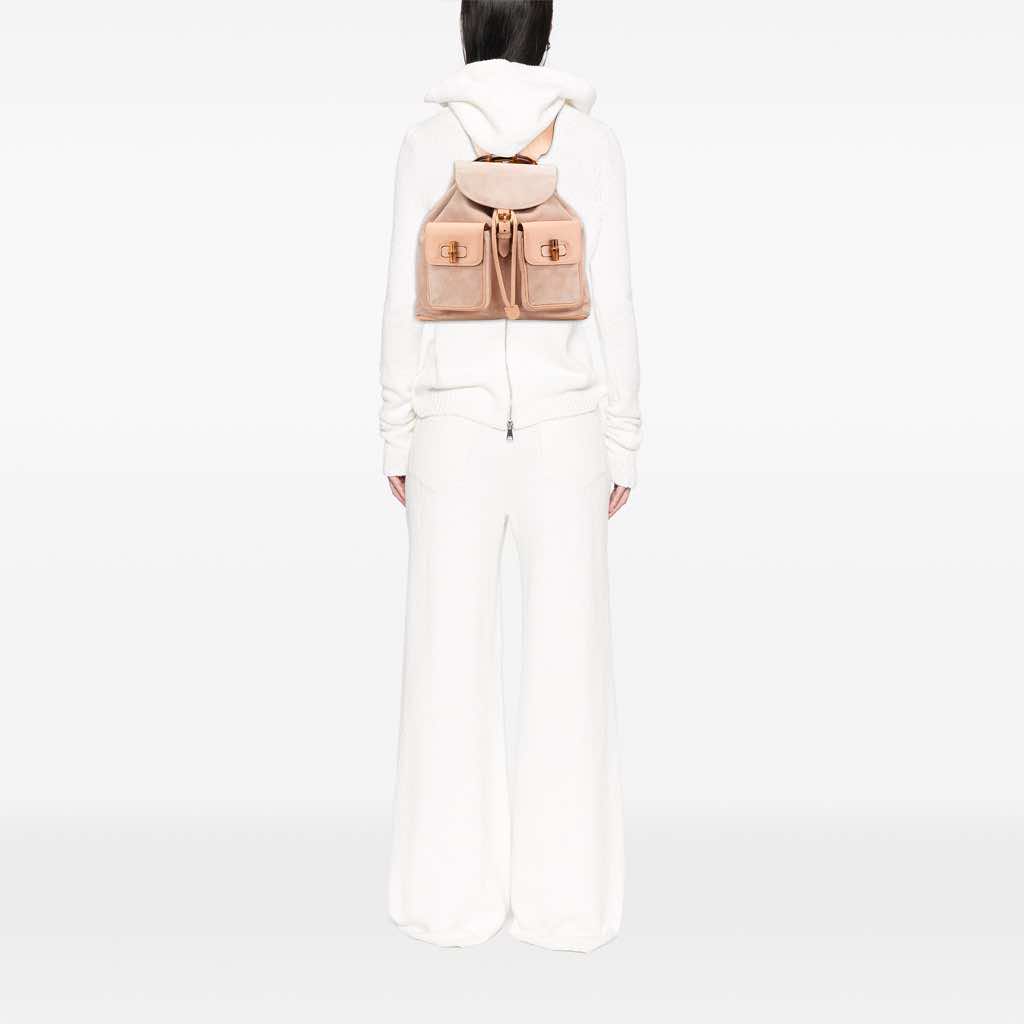 Gucci Suede Bamboo Backpack - Image 13