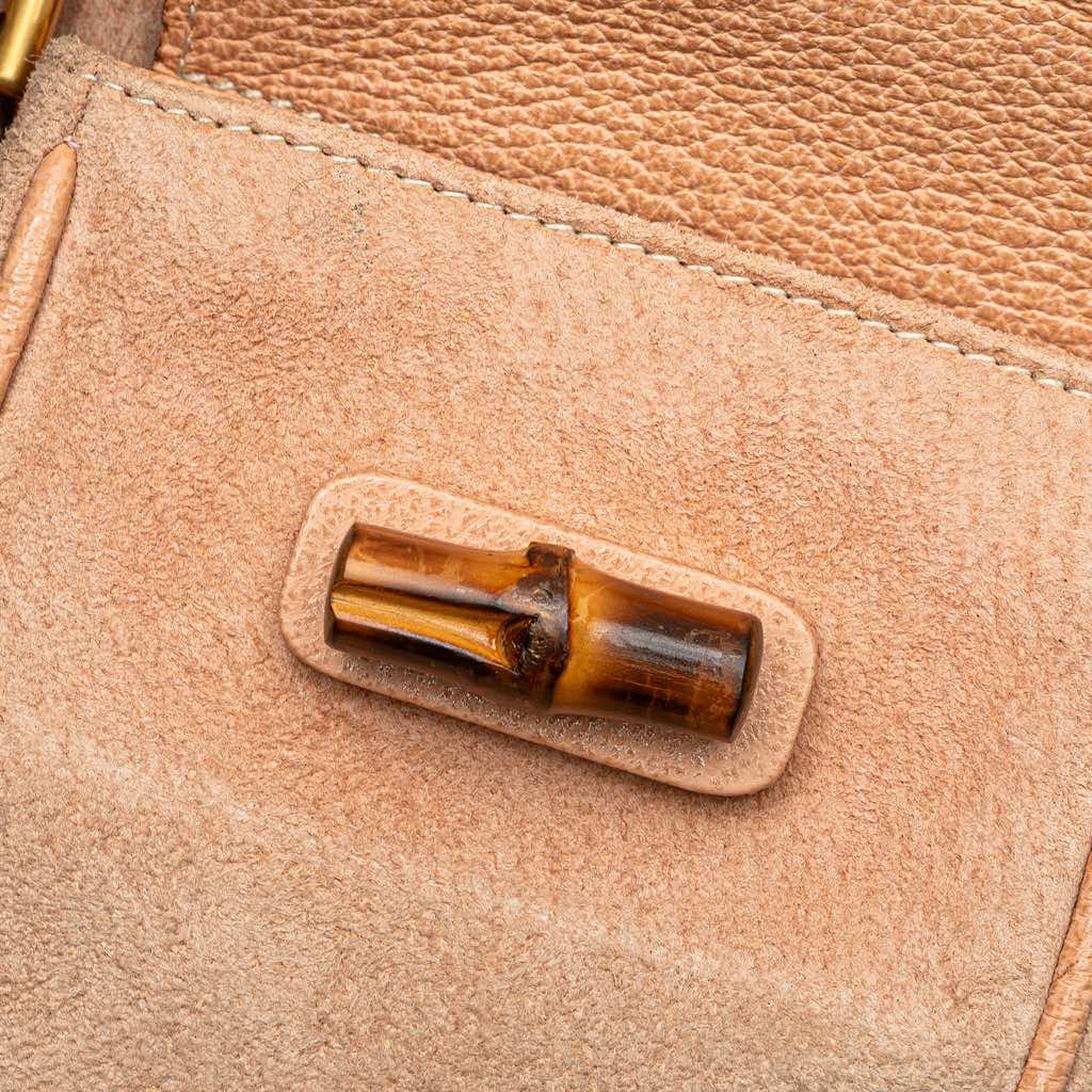 Gucci Suede Bamboo Backpack - Image 11