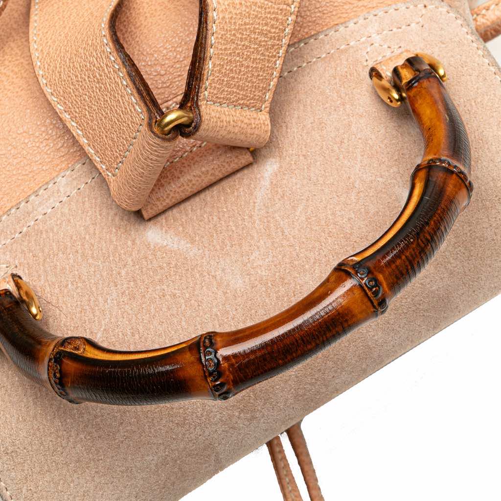 Gucci Suede Bamboo Backpack - Image 12