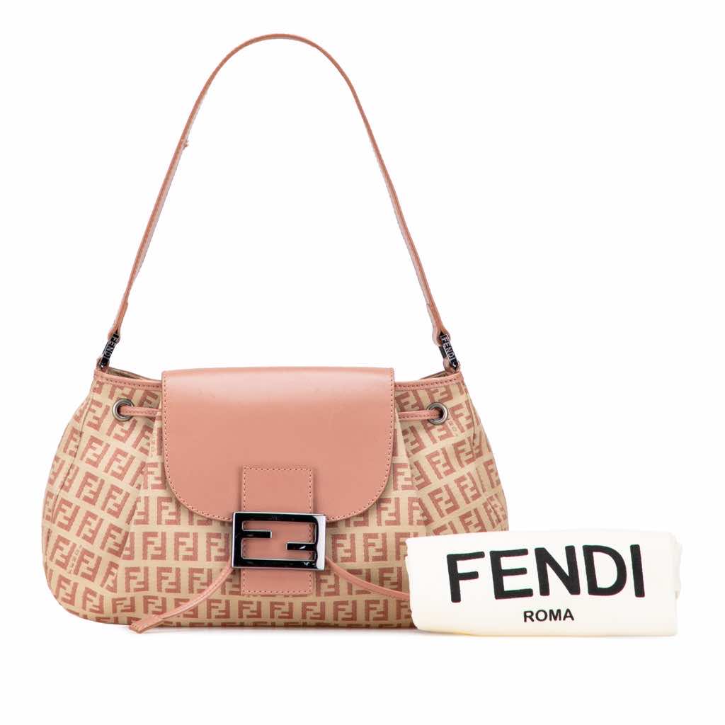 Fendi Zucchino Canvas Drawstring Shoulder Bag - Image 13
