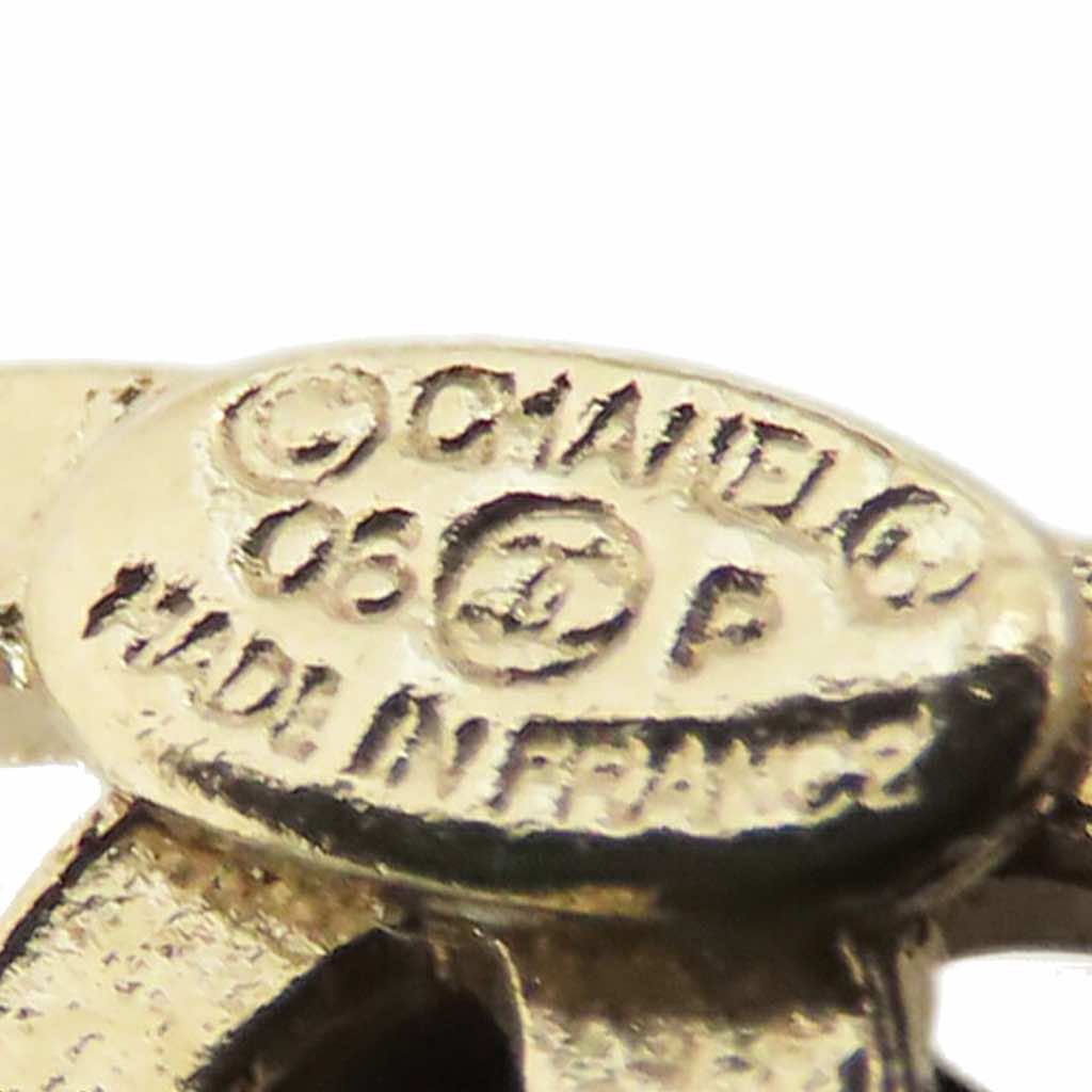 Chanel Gold and Silver Plated CC Rhinestones Drop Push Back Earrings - 3