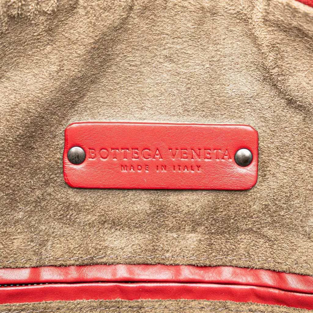 Bottega Veneta Intrecciato Boston Bag Red Leather Good - Box View