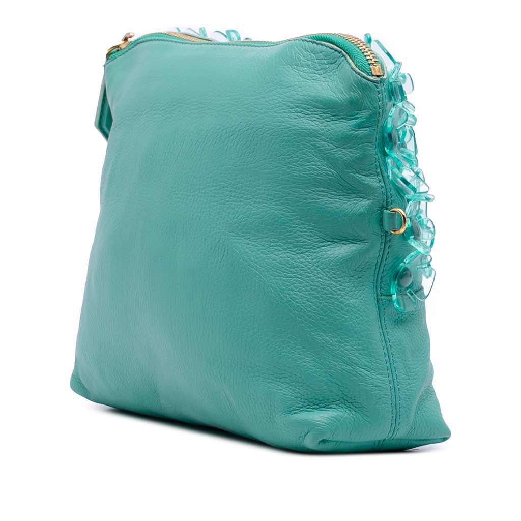 Burberry Leather The Petal Fold Over Crossbody - Back view