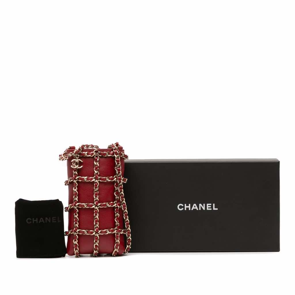Chanel Lambskin Tech Me Out Clutch With Chain - Image 11