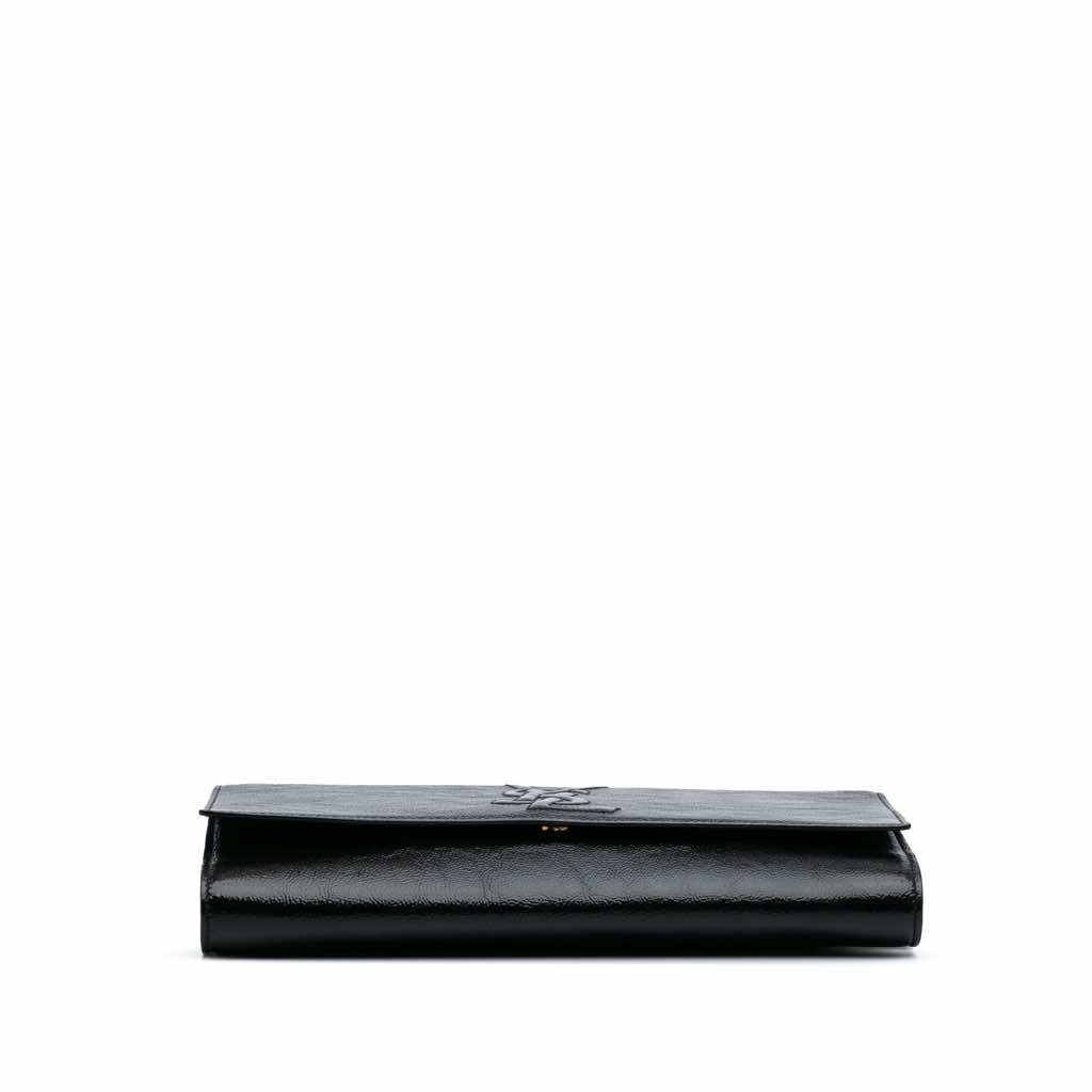 Yves Saint Laurent Large Textured Patent Monogram Belle De Jour Clutch - 3