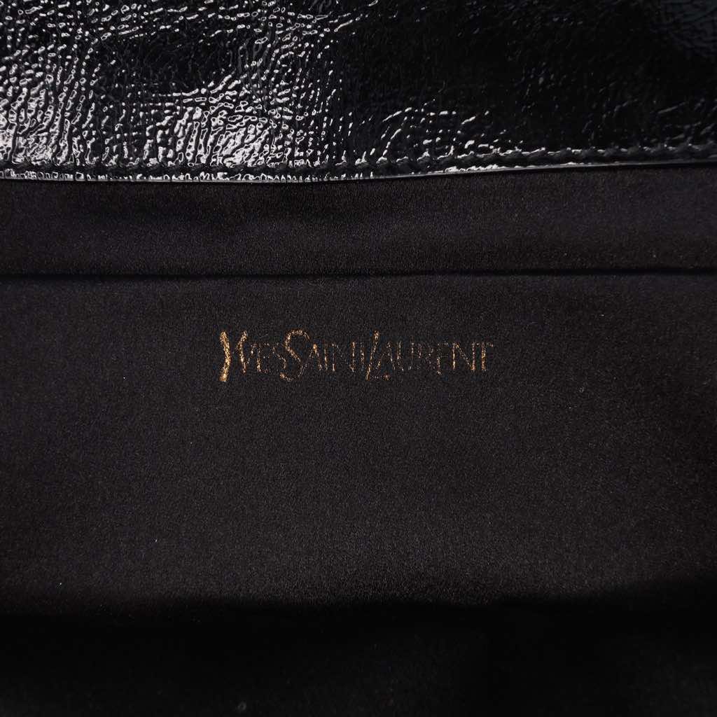 Yves Saint Laurent Large Textured Patent Monogram Belle De Jour Clutch - 5