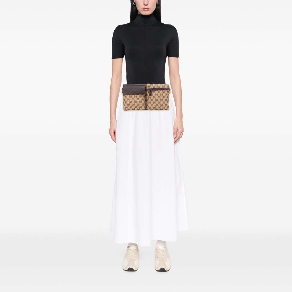Gucci GG Canvas Web Double Pocket Belt Bag - Image 13
