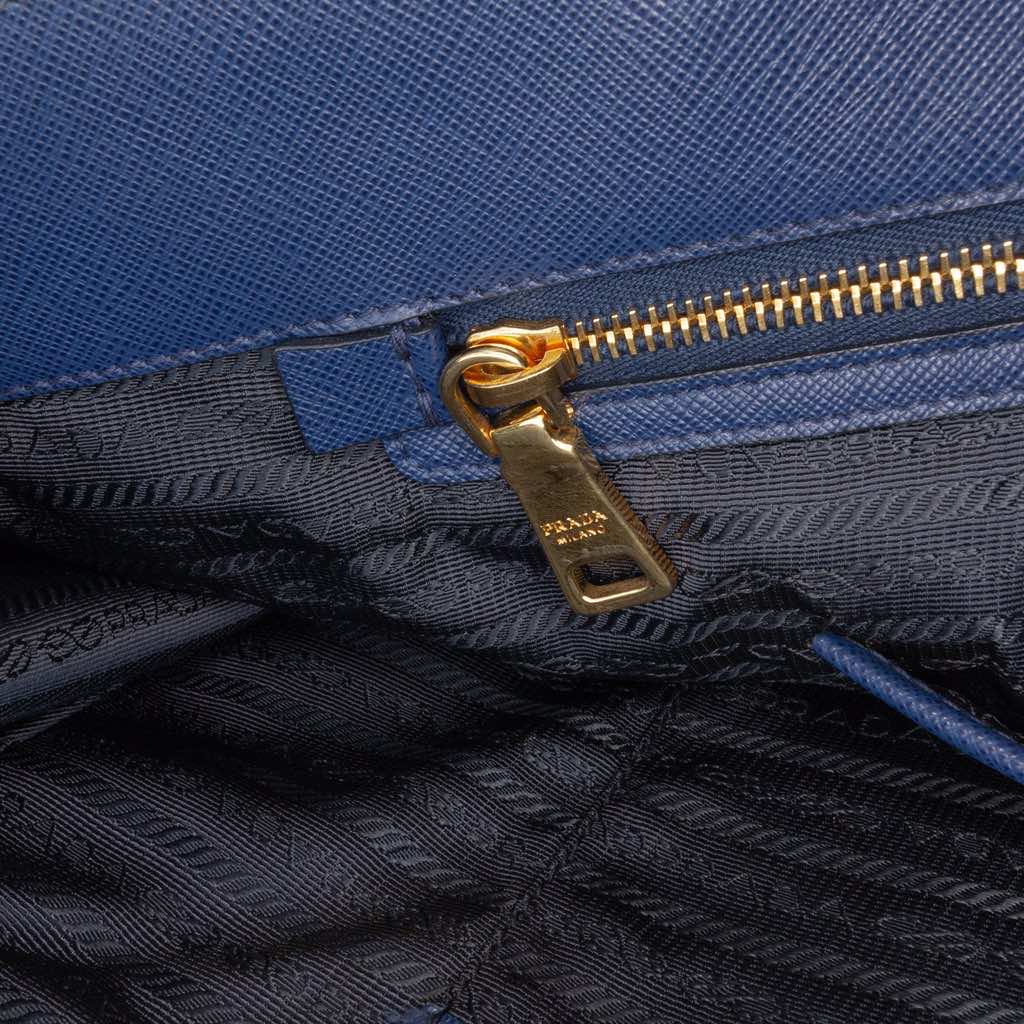 Prada Large Saffiano Lux Galleria Double Zip Satchel - Detail 2