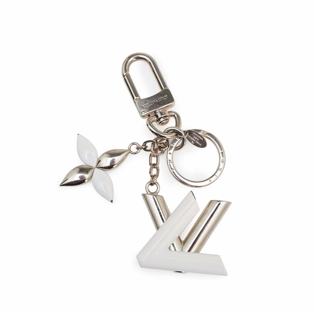 Louis Vuitton Silver Resin LV Twist Key Ring