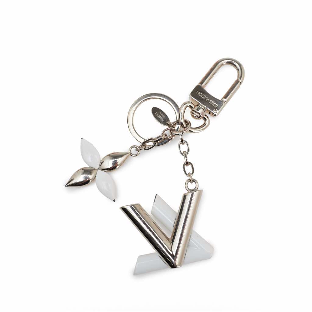 Louis Vuitton Silver Resin LV Twist Key Ring - Back view
