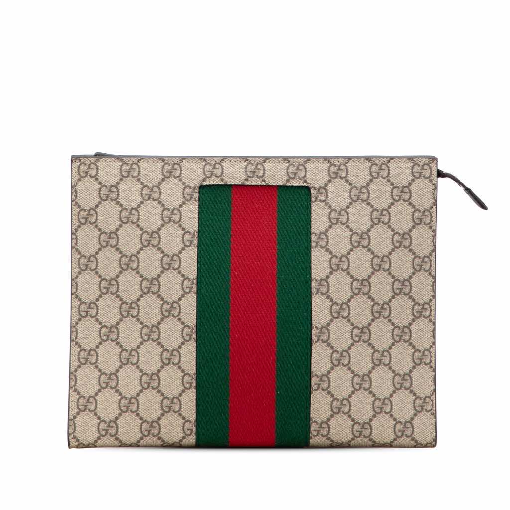 Gucci GG Supreme Web Clutch