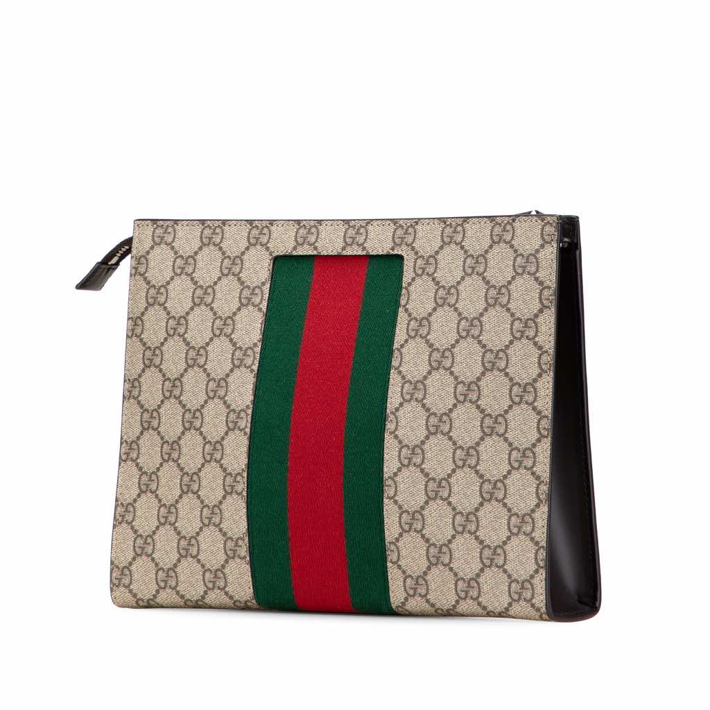 Gucci GG Supreme Web Clutch - Back view