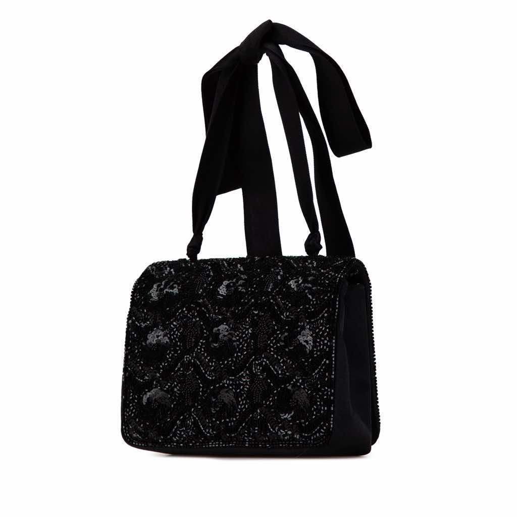 Chanel Satin Sequin Camellia Crossbody - 2