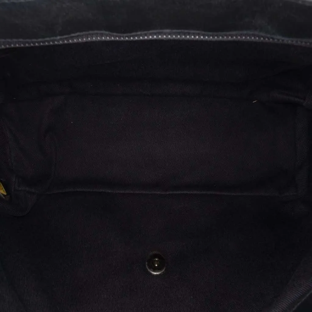 Chanel CC Quilted Washed Lambskin Studded Flap Black Leather Good - Model View