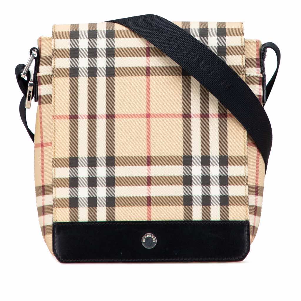 Burberry House Check Canvas Flap Crossbody