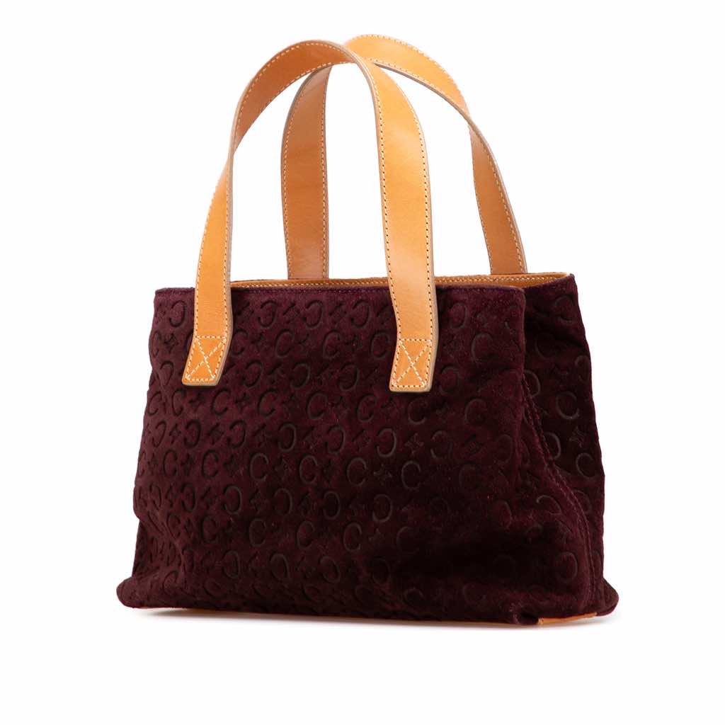 Celine C Macadam Suede Handbag - Back view