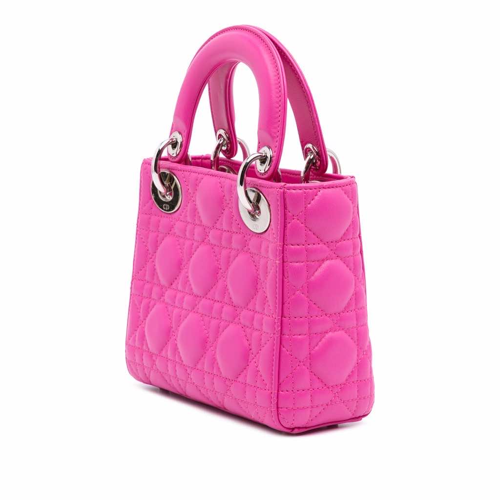 Dior Mini Lambskin Cannage Lady Dior - Back view