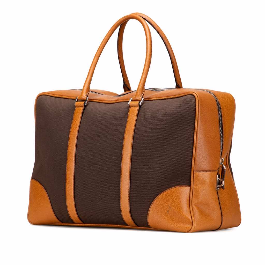 Prada Cinghiale Trimmed Canvas Canapa Travel Bag - 2