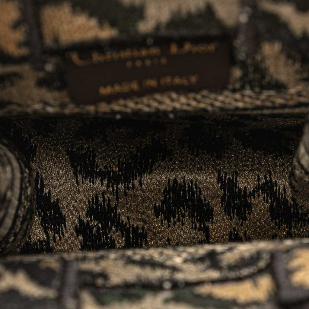 Dior Mizza Mini Embroidered Canvas Leopard Vertical Book Tote - 4