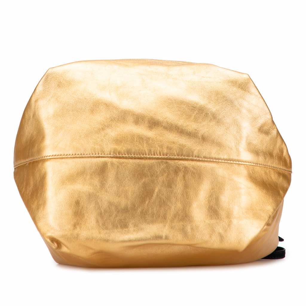 Saint Laurent Small Metallic Lambskin Teddy Bucket Bag - 3