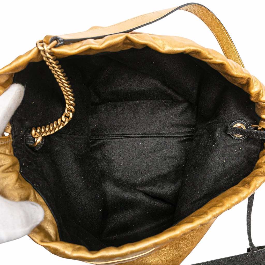 Saint Laurent Small Metallic Lambskin Teddy Bucket Bag - 4