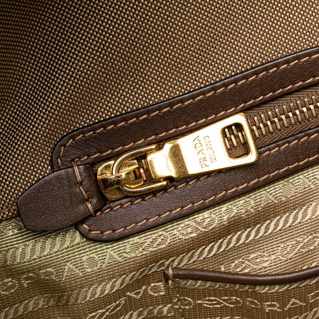 Prada Canvas Canapa Logo Bow Satchel - 5