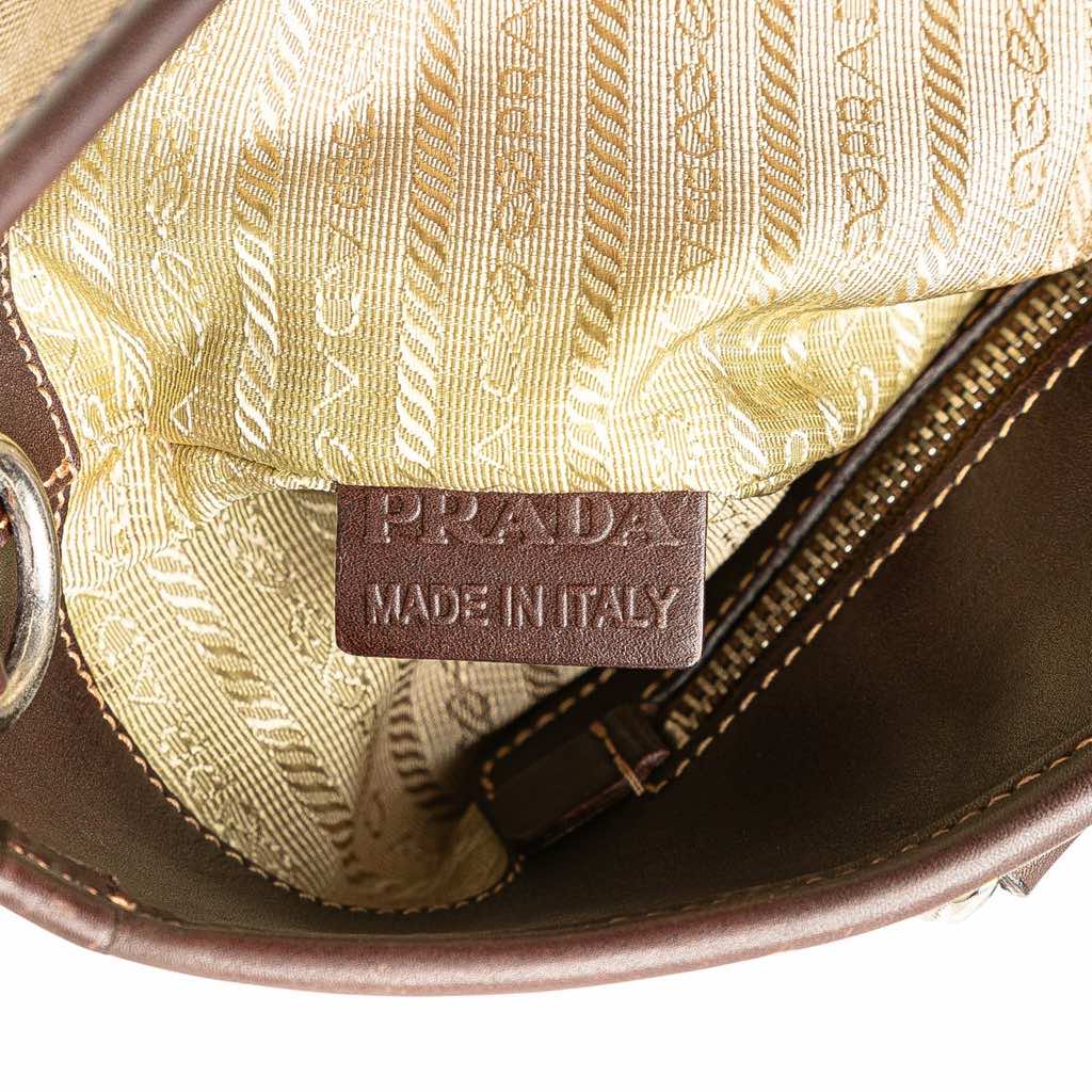 Prada Leather Trimmed Canvas Canapa Logo Satchel - Detail 1
