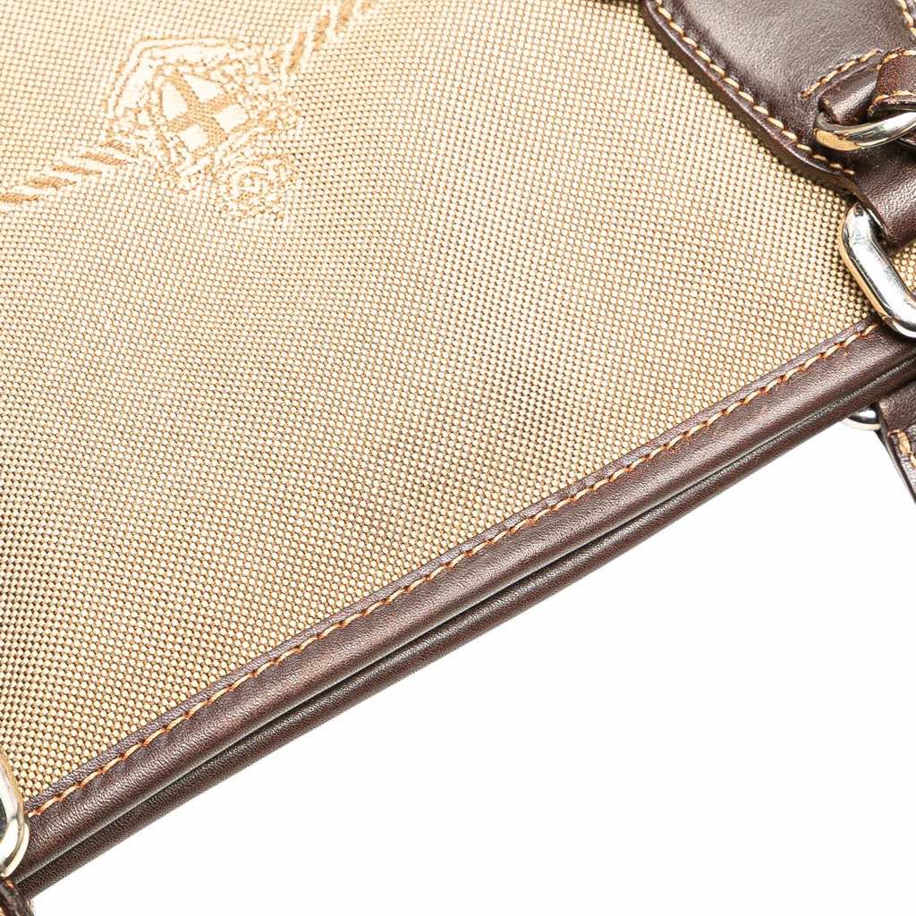 Prada Leather Trimmed Canvas Canapa Logo Satchel - Detail 2