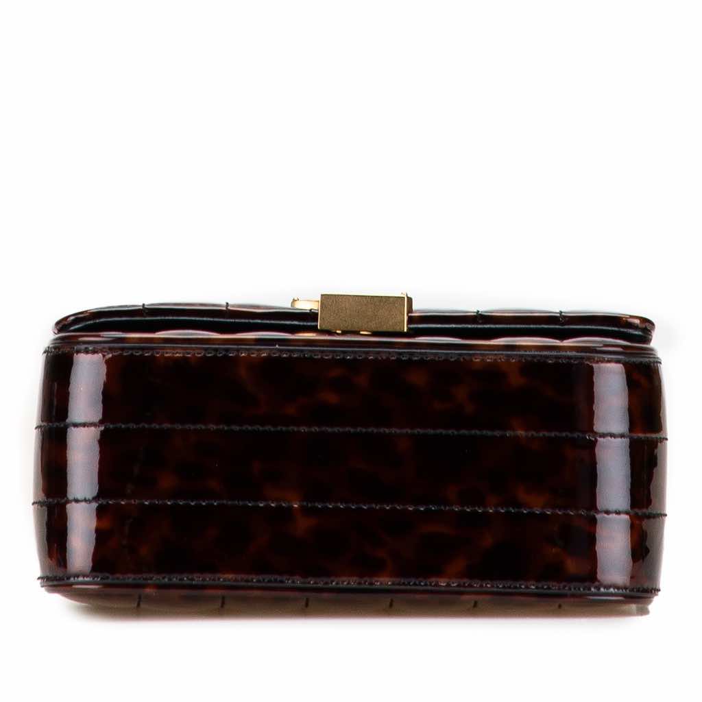 Saint Laurent Small Patent Monogram Tortoiseshell Vicky Chain Bag - Image 6