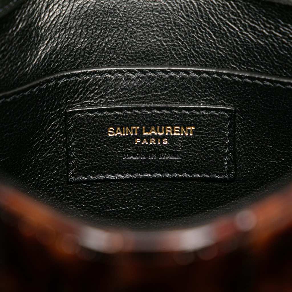 Saint Laurent Small Patent Monogram Tortoiseshell Vicky Chain Bag - Side view