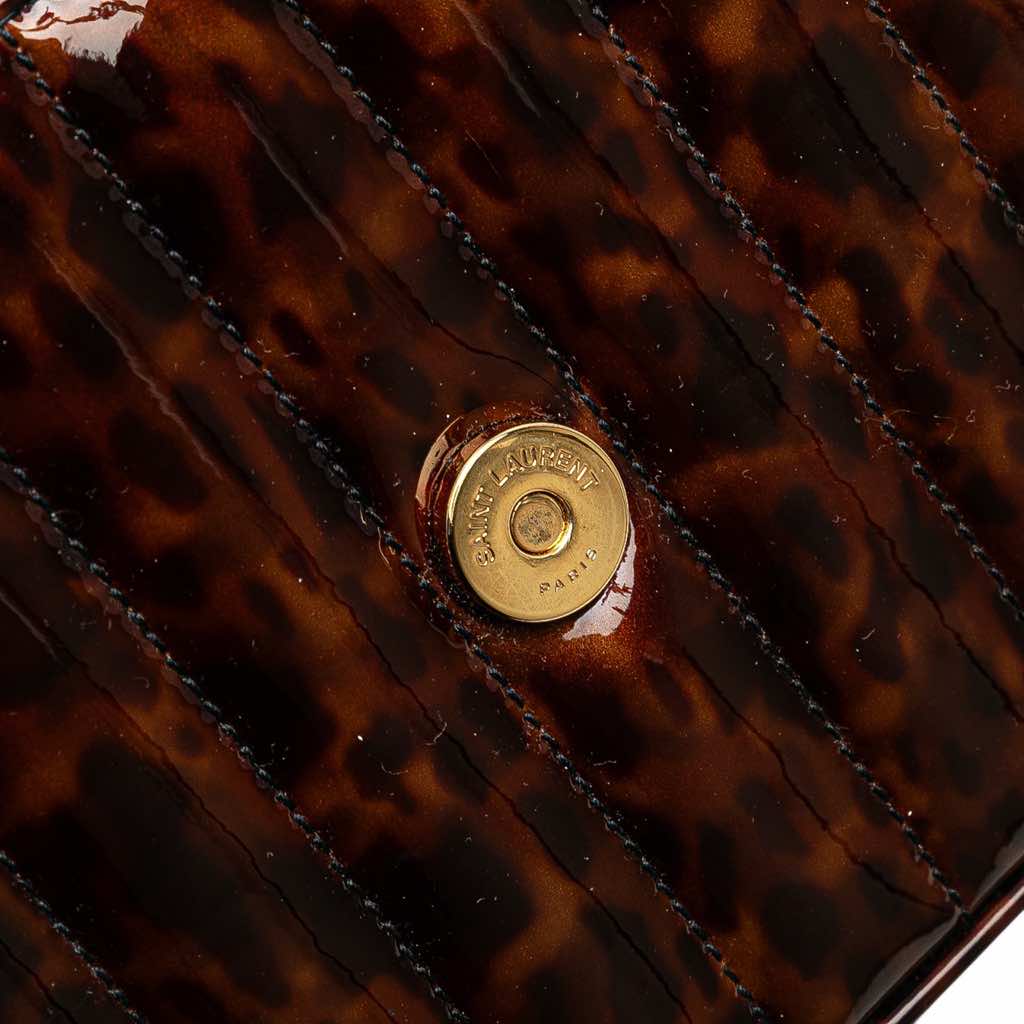 Saint Laurent Small Patent Monogram Tortoiseshell Vicky Chain Bag - Detail 2