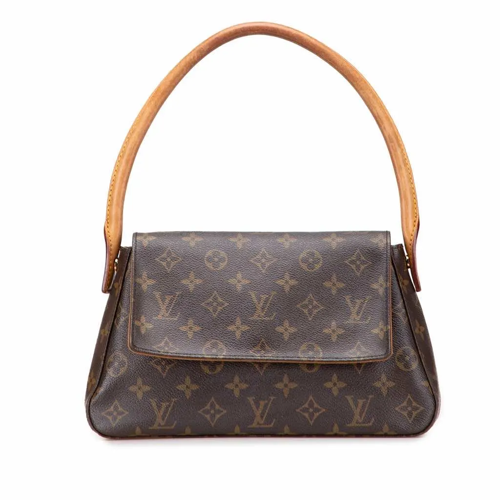Louis Vuitton Monogram Mini Looping Brown Canvas Good - Front View