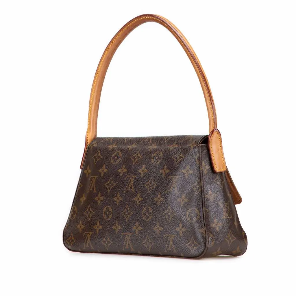 Louis Vuitton Monogram Mini Looping Brown Canvas Good - Back View