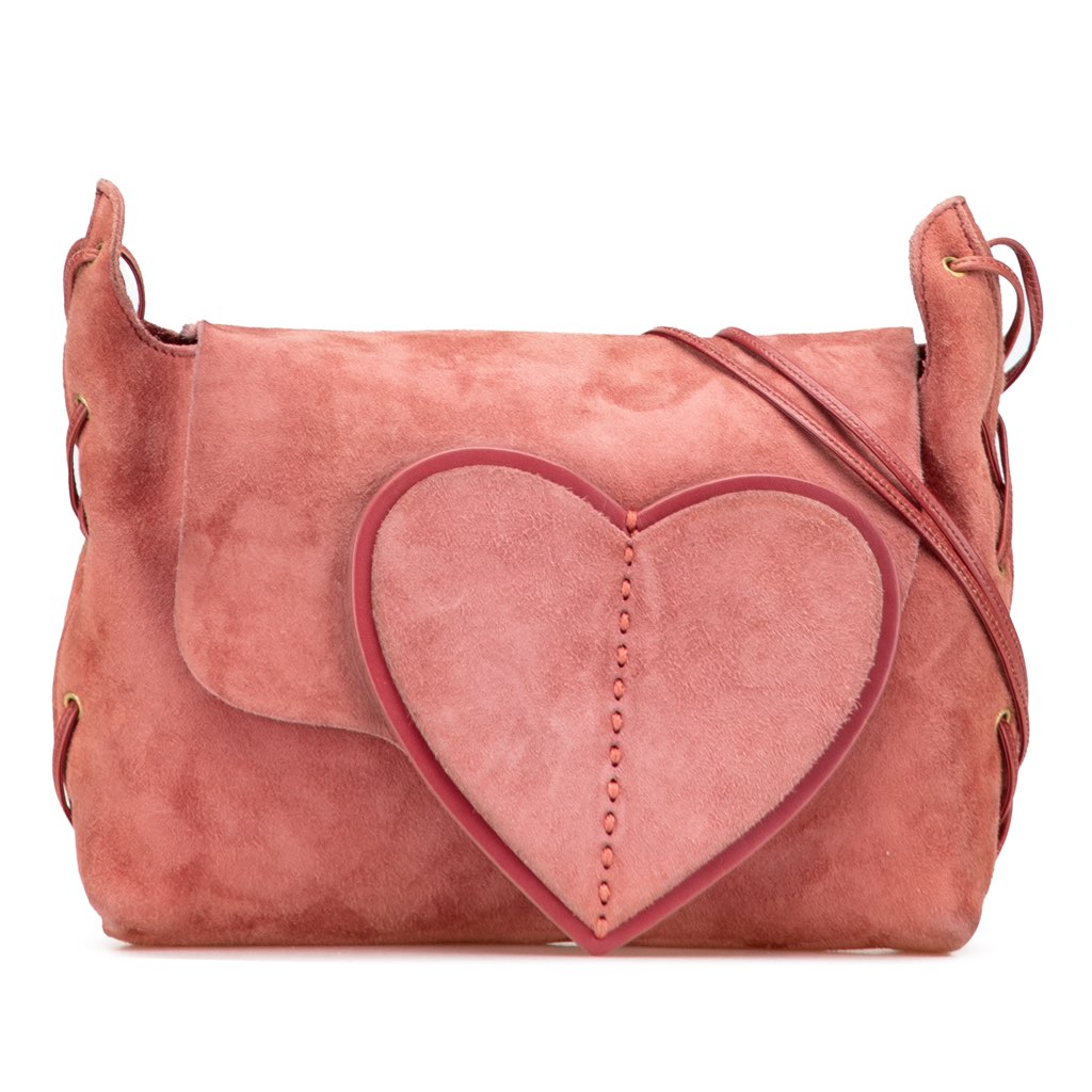 Gucci Suede Heart Shoulder Bag