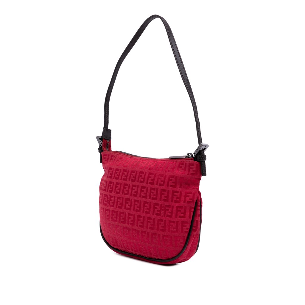 Fendi Zucchino Canvas Shoulder Bag - Back view