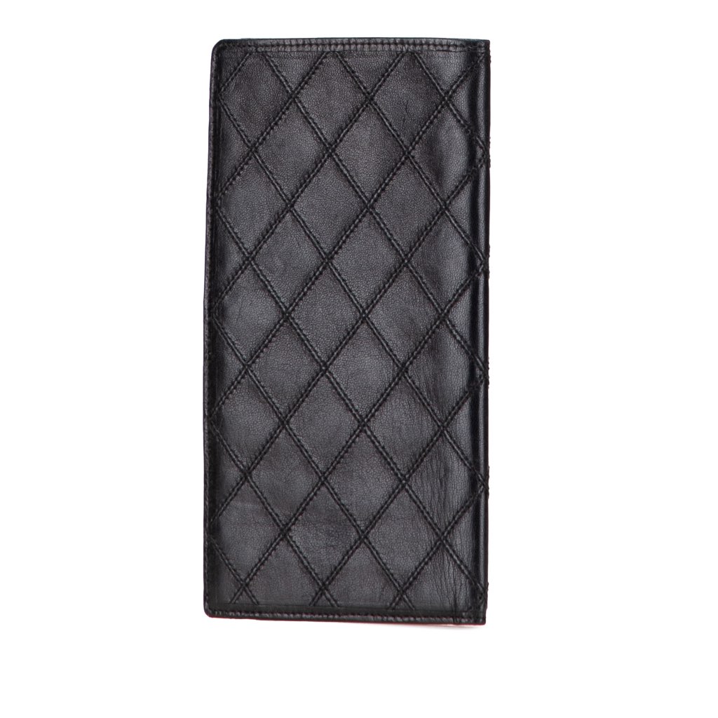 Chanel Double Stitched Lambskin Long Bill Wallet - Back view