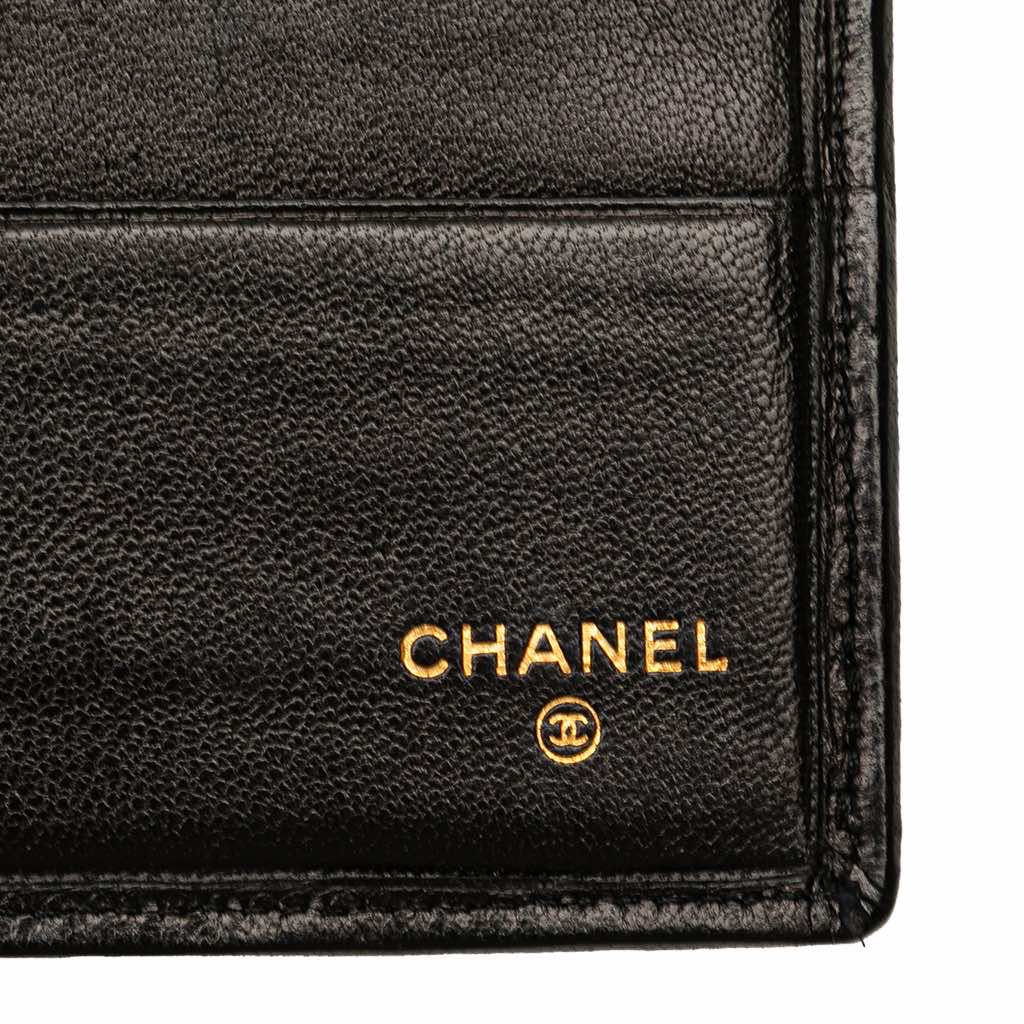 Chanel Double Stitched Lambskin Long Bill Wallet - Side view
