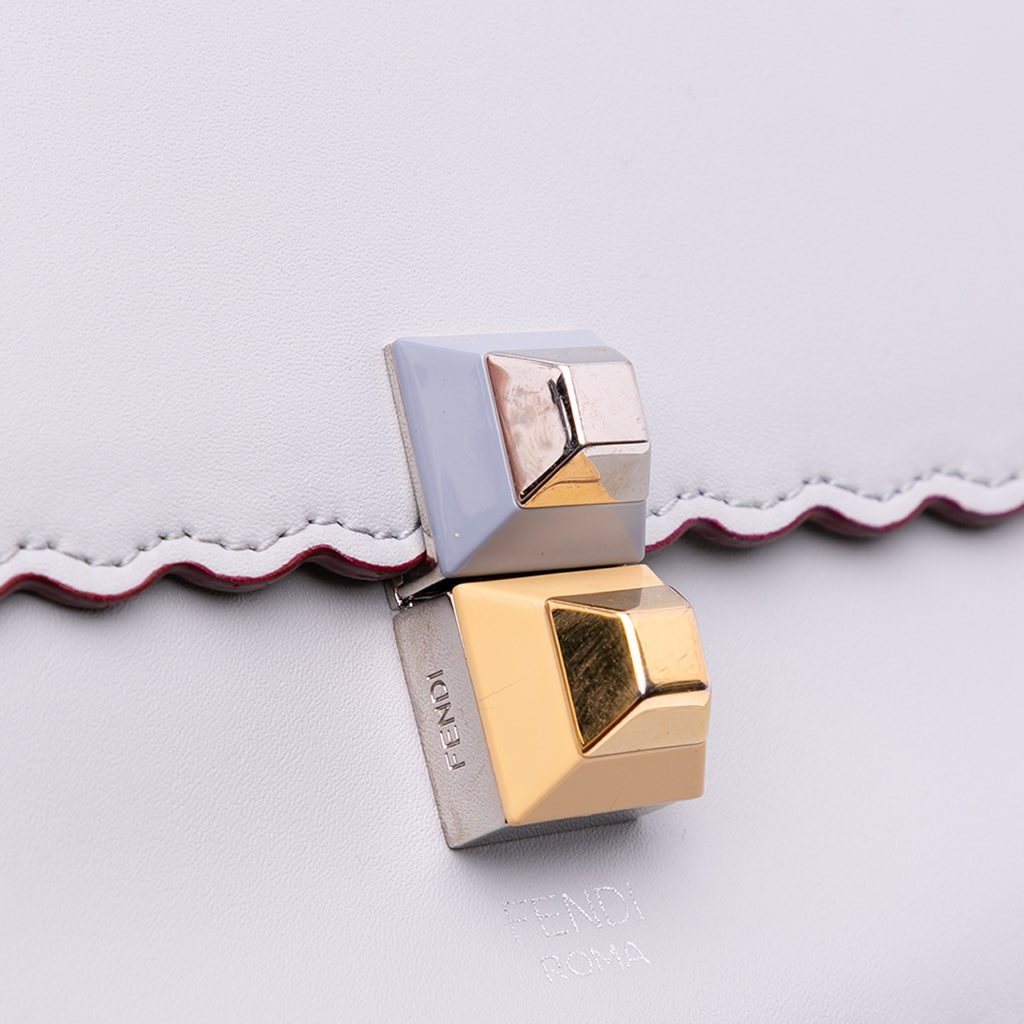 Fendi Small Leather Studded Scalloped Kan I - Side view