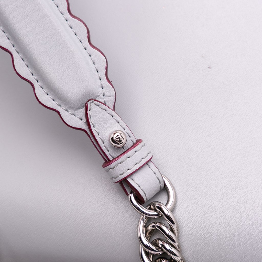 Fendi Small Leather Studded Scalloped Kan I - Image 11