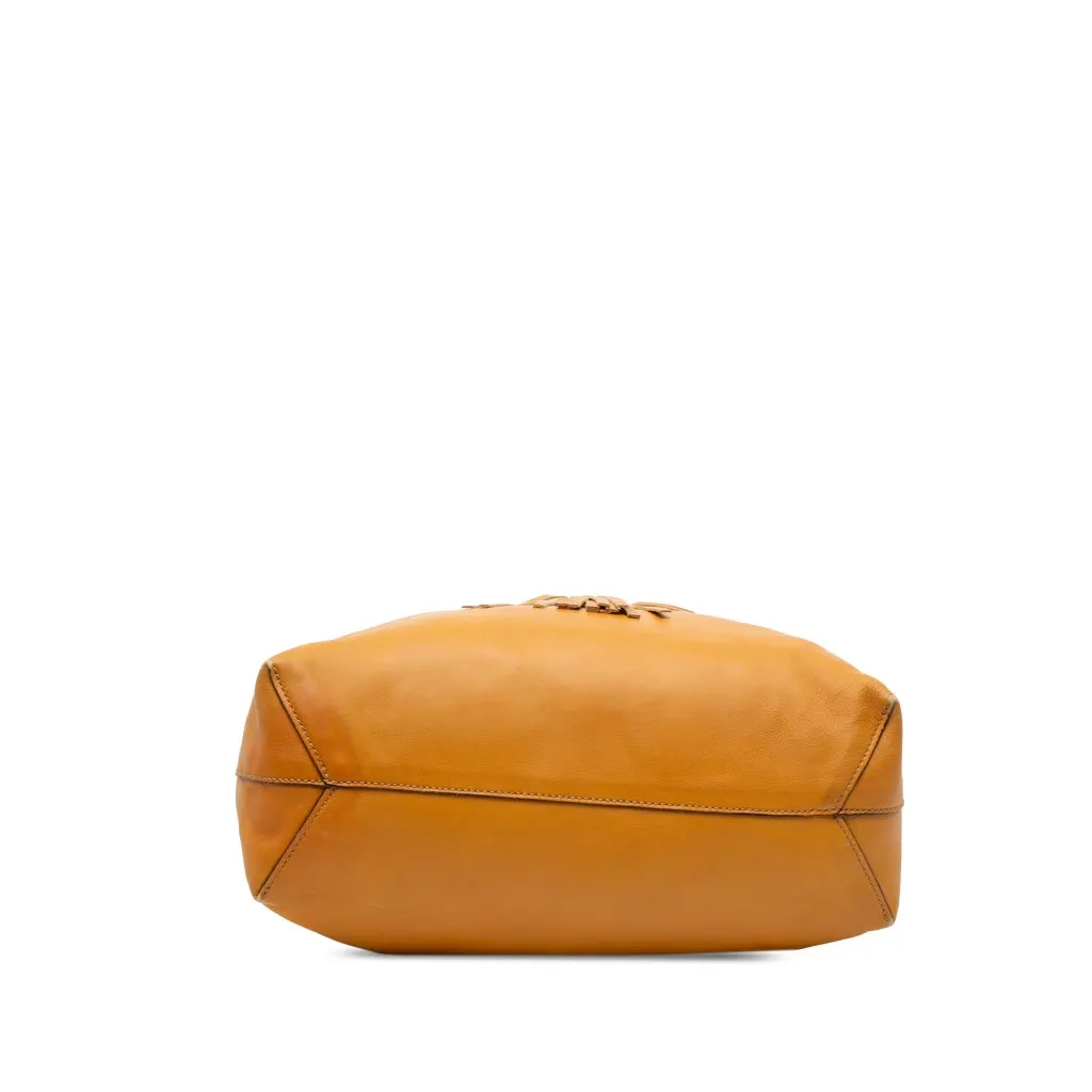 Gucci Small Leather Horsebit Park Avenue Tote Yellow Leather Good - Inside View